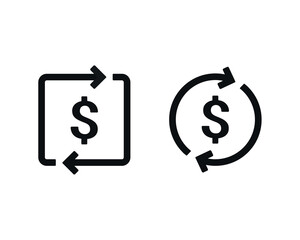 Dollar exchange transfer. Refund money. Illustration vector