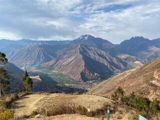 Urubamba village in Peruvian andean mountains close to pisac and ollantaytambo - obrazy, fototapety, plakaty