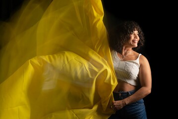 Time lapse view of woman moving a rag