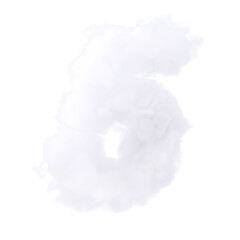 Sign number five cloud texture 3d illustration, concept of fifth idea or place