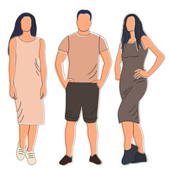 Obraz premium people sketch ,outline isolated vector