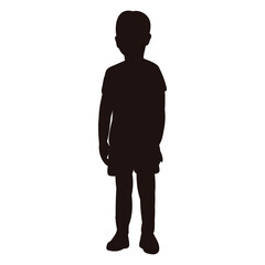 silhouette black boy child, vector