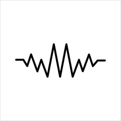 Voice command with sound waves icon vector, on white background.