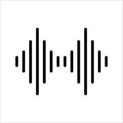 Voice command with sound waves icon vector, on white background.