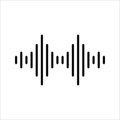 Voice command with sound waves icon vector, on white background.