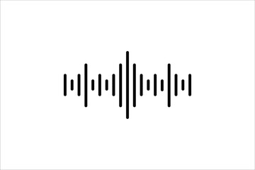 Voice command with sound waves icon vector, on white background.
