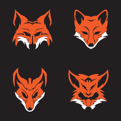 Fox Head Logo Collection Vector illustration
