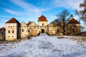 Fototapeta na wymiar Ancient Svirzh castle near the city of Lviv