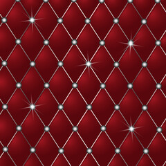red quilted background with silver glitter