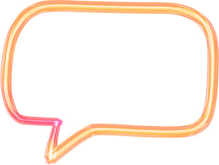 Neon line doodle speech bubble message