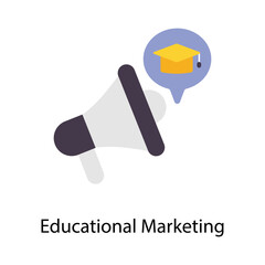 Educational Marketing vector Flat  Icons. Simple stock illustration