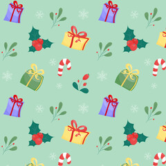 New Year seamless pattern in colorful style
