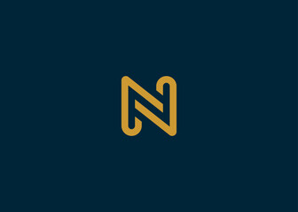 initials letter n logo design vector illustration template