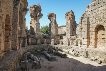 Fototapeta na wymiar Bath in Perge Ancient City in Antalya, Turkiye