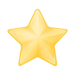 Gold Star Emoji Icon Object Symbol Gradient. Vector Art Design Cartoon Isolated Background.