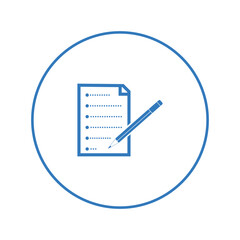Paper document writing pencil icon | Circle version icon |