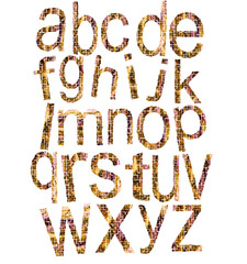 The alphabet surrounded by white background