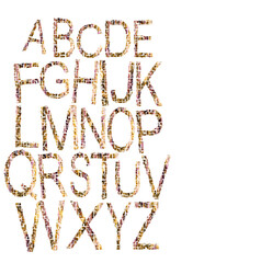 The alphabet surrounded by white background