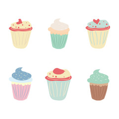 set of cupcakes
