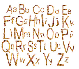 The alphabet surrounded by white background