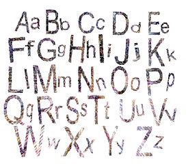 The alphabet surrounded by white background