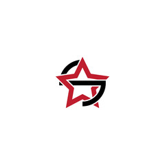 vector illustration of letter S and star for icon, symbol or logo. flat s star logo