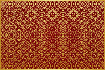 Artistic background with islamic, persian, indian ornament, arabesque, arabic geometric golden texture. Stained glass style.