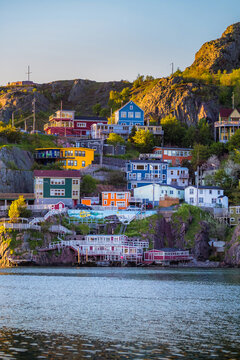 Colorful houses at downtown Saint John Newfoundland Canada	