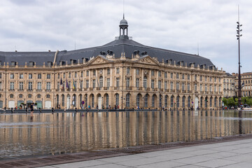 Fototapeta na wymiar View of the Palais de la Bourse in Bordeaux