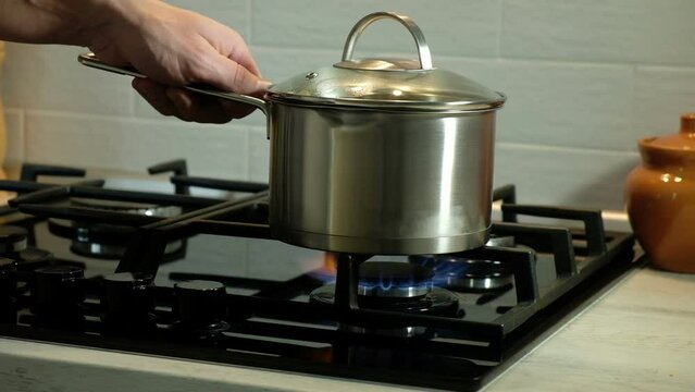 Cooking in metal dishes on a gas stove