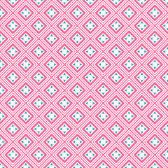 Pink  Blue White Square Texture Wallpaper Background Banner Backdrop Textile Tile Fashion Fabric Cloth Template Decorative Element Laminate Wrapping Paper Print Vector Geometrical Art Pattern