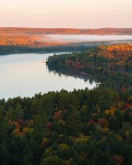 Naklejka na ściany i meble Autumn Landscape with Lake