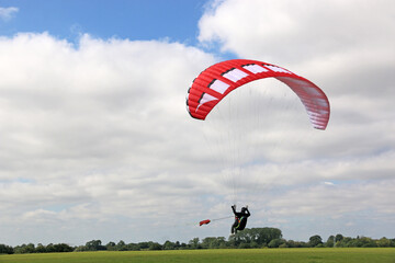 Paraglider being towed by a winch