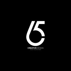 6 5 Modern number logo branding design