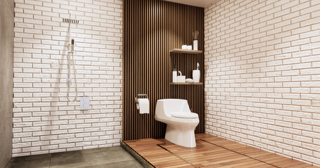 Granite Tiles white and black wall design Toilet, room modern style. 3D illustration rendering