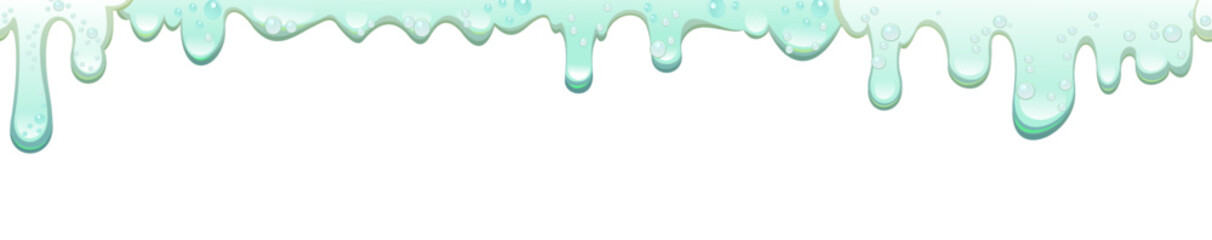 Foam drips. Foaming liquids. Water, detergent or food product. Isolated on white background. Vector.