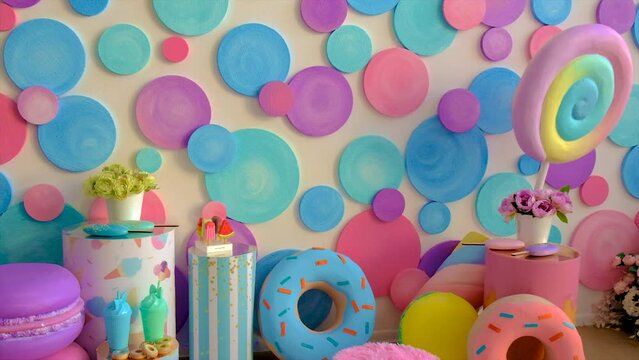 Room decor children's sweets. Selective focus.