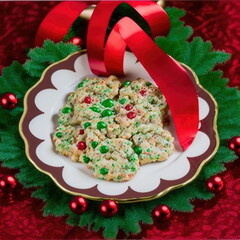 Naklejka premium homemade Christmas cookie, decorated, top-view digital illustration 