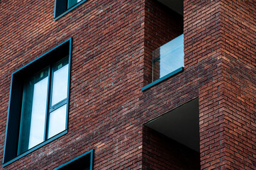 Obraz premium abstract modern building detail background, with sky color reflection