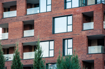 abstract modern building detail background, with sky color reflection