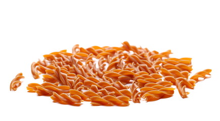 Fototapeta premium Fusilli made from chickpeas, uncooked pasta isolated on white