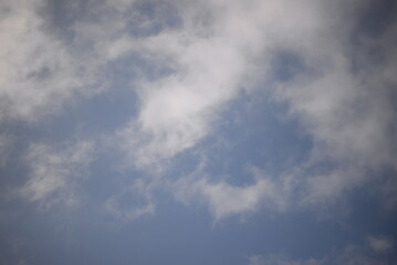 white cirrus clouds against the blue sky, white clouds against the blue sky before the rain in...