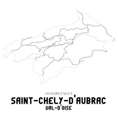 SAINT-CHELY-D'AUBRAC Val-d'Oise. Minimalistic street map with black and white lines.