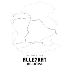 ALLEYRAT Val-d'Oise. Minimalistic street map with black and white lines.