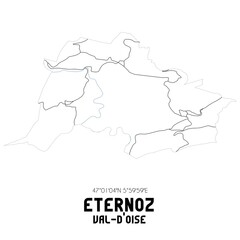 ETERNOZ Val-d'Oise. Minimalistic street map with black and white lines.