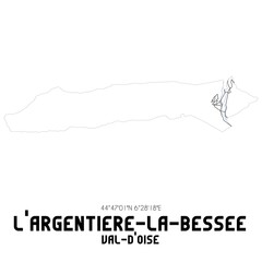 L'ARGENTIERE-LA-BESSEE Val-d'Oise. Minimalistic street map with black and white lines.