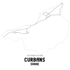 CURBANS Somme. Minimalistic street map with black and white lines.