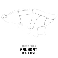 FAUMONT Val-d'Oise. Minimalistic street map with black and white lines.