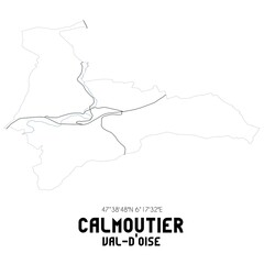 CALMOUTIER Val-d'Oise. Minimalistic street map with black and white lines.