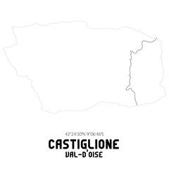 CASTIGLIONE Val-d'Oise. Minimalistic street map with black and white lines.